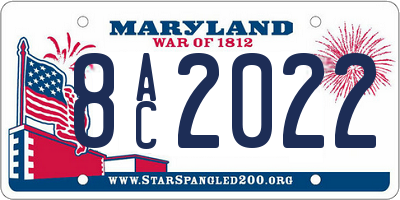 MD license plate 8AC2022