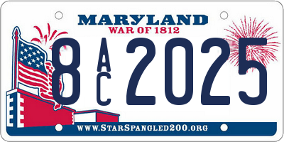 MD license plate 8AC2025