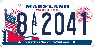 MD license plate 8AC2041