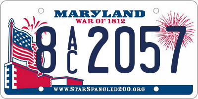MD license plate 8AC2057