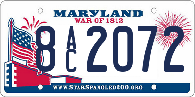 MD license plate 8AC2072