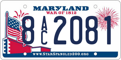 MD license plate 8AC2081