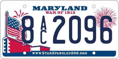 MD license plate 8AC2096