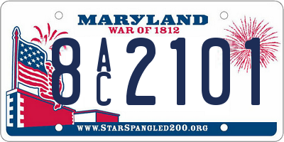 MD license plate 8AC2101