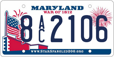 MD license plate 8AC2106