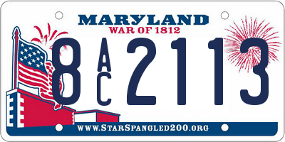 MD license plate 8AC2113