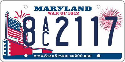 MD license plate 8AC2117