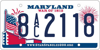 MD license plate 8AC2118