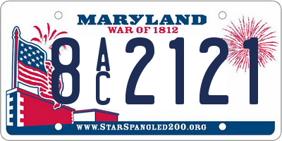 MD license plate 8AC2121