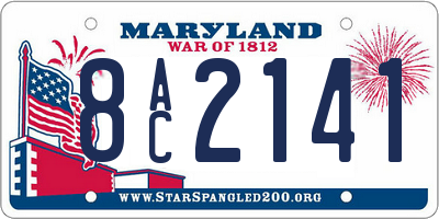 MD license plate 8AC2141