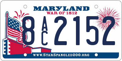 MD license plate 8AC2152