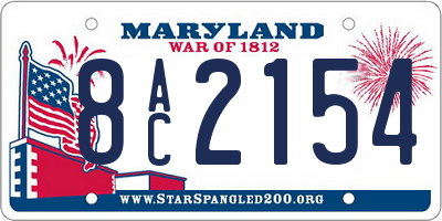 MD license plate 8AC2154