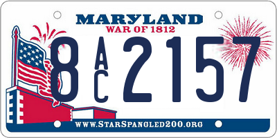 MD license plate 8AC2157