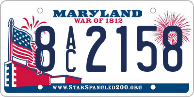 MD license plate 8AC2158