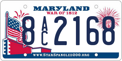 MD license plate 8AC2168