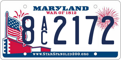 MD license plate 8AC2172