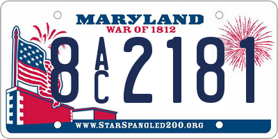 MD license plate 8AC2181