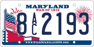 MD license plate 8AC2193