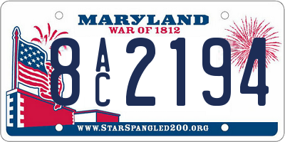 MD license plate 8AC2194