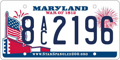 MD license plate 8AC2196