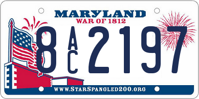 MD license plate 8AC2197