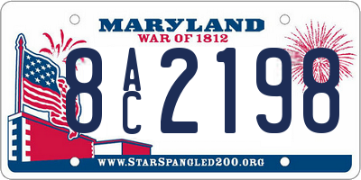 MD license plate 8AC2198