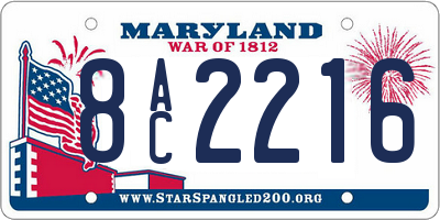 MD license plate 8AC2216
