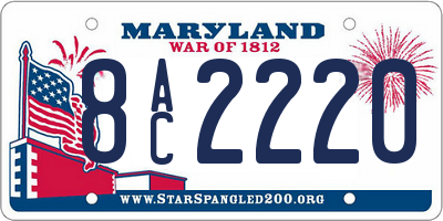 MD license plate 8AC2220