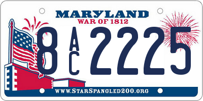 MD license plate 8AC2225