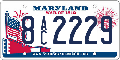 MD license plate 8AC2229