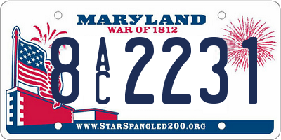 MD license plate 8AC2231