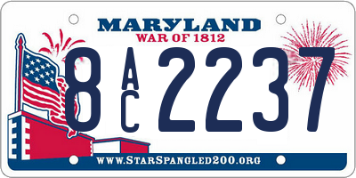 MD license plate 8AC2237