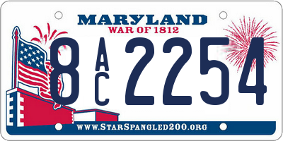 MD license plate 8AC2254