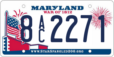 MD license plate 8AC2271