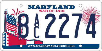 MD license plate 8AC2274