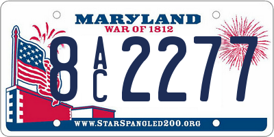 MD license plate 8AC2277