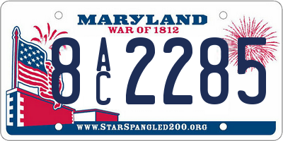 MD license plate 8AC2285
