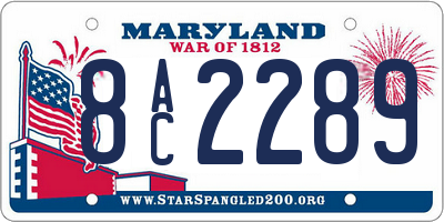 MD license plate 8AC2289