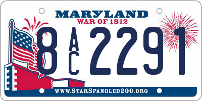 MD license plate 8AC2291