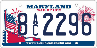 MD license plate 8AC2296