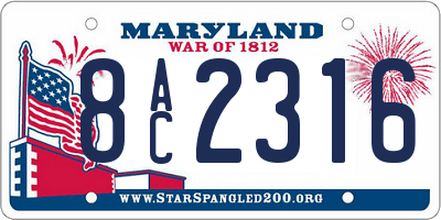 MD license plate 8AC2316