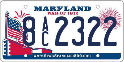 MD license plate 8AC2322