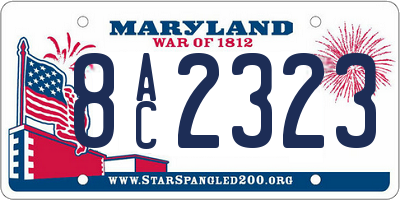MD license plate 8AC2323