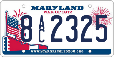 MD license plate 8AC2325