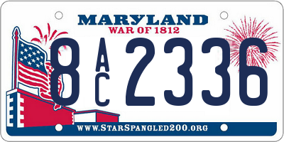 MD license plate 8AC2336