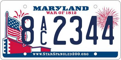 MD license plate 8AC2344