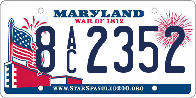 MD license plate 8AC2352