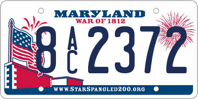 MD license plate 8AC2372