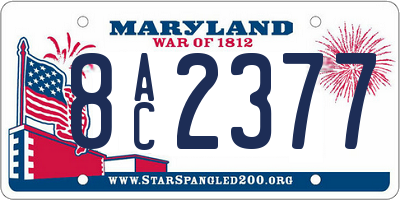 MD license plate 8AC2377