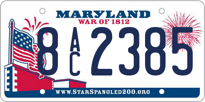 MD license plate 8AC2385
